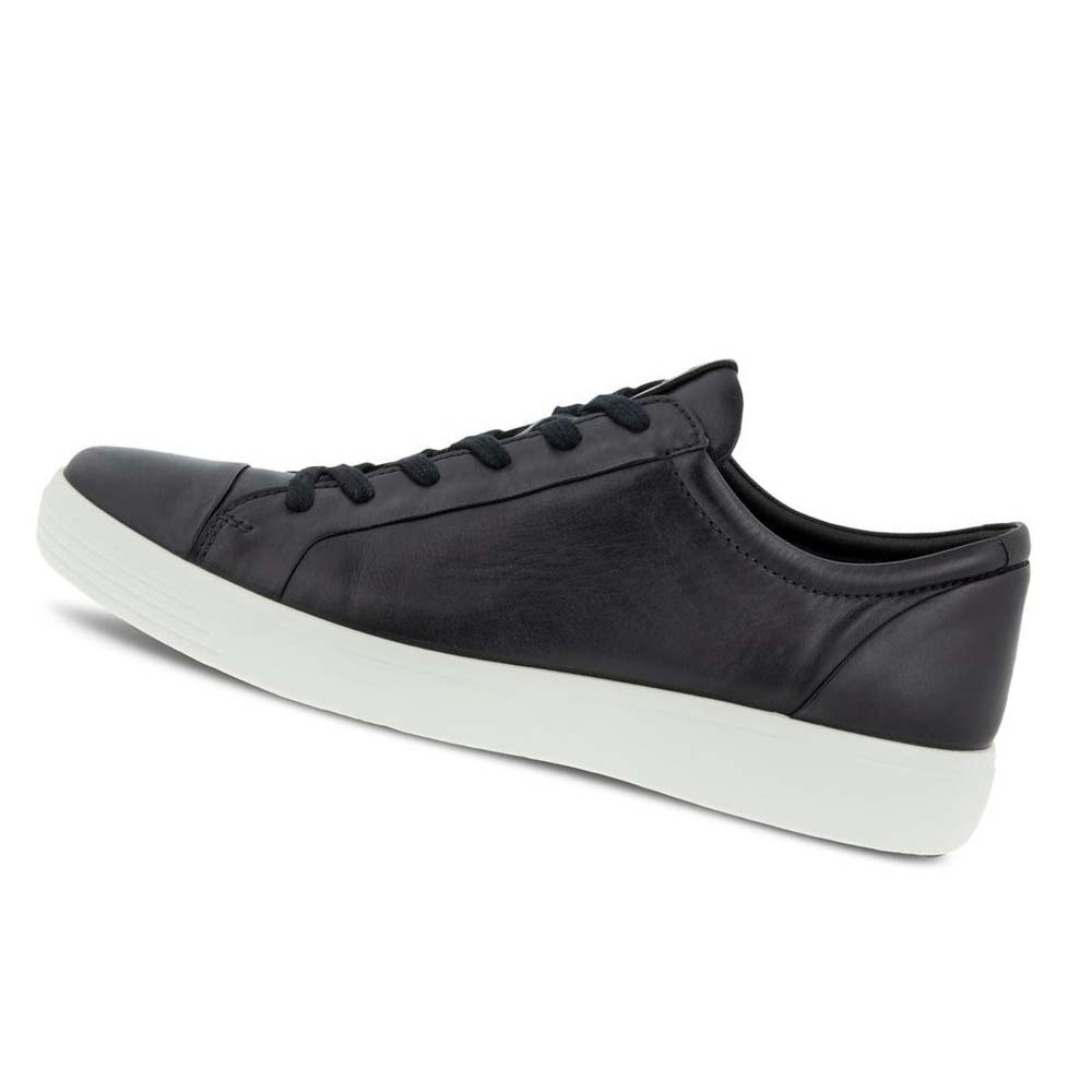 Men's Ecco Soft 7 City Sneakers Black | Canada 629ILH